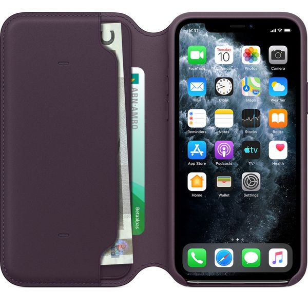 Apple Leather Folio Bookcase Apple iPhone 11 Pro - Aubergine