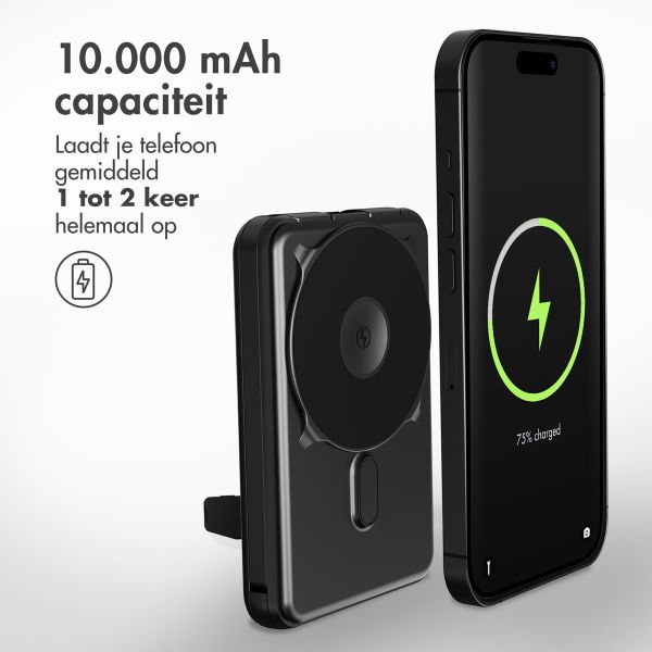 imoshion 4-in-1 MagSafe Powerbank met standaard 10.000 mAh - Power Delivery - iPhone / AirPods / Apple Watch - Zwart