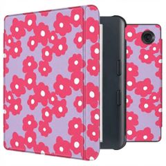 imoshion Design Slim Hard Case Sleepcover met stand Kobo Libra Colour - Dusty Rose Blossom