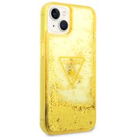 Guess Liquid Glitter Backcover iPhone 14 - Geel