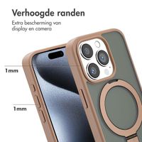 Accezz Ring Stand Backcover met MagSafe iPhone 15 Pro - Brown