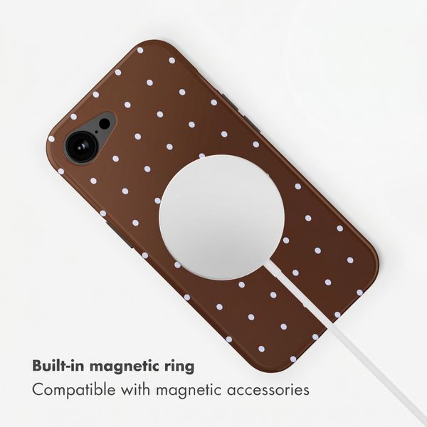 Selencia Vivid Back Cover with MagSafe Apple iPhone 17e / 16e - Happy Dots Chocolate