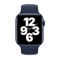 Apple Siliconen solobandje Apple Watch Series 1 - 9 / SE (38/40/41 mm) | Series 10 / 11 (42 mm) - Maat 8 - Deep Navy