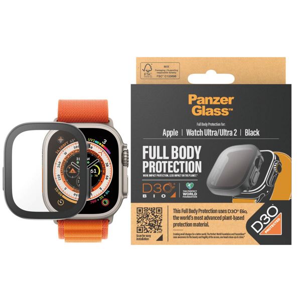 PanzerGlass Full Body Protection D3O® Bio Case Apple Watch Ultra / Ultra 2 / Ultra 3 - 49 mm - Zwart