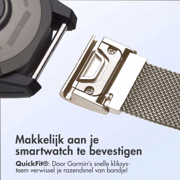 imoshion QuickFit® Milanees bandje  - Garmin 20 mm aansluiting - Maat L/XL - Starlight