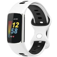 imoshion Siliconen sport bandje Fitbit Charge 5 / Charge 6 - Wit / Zwart