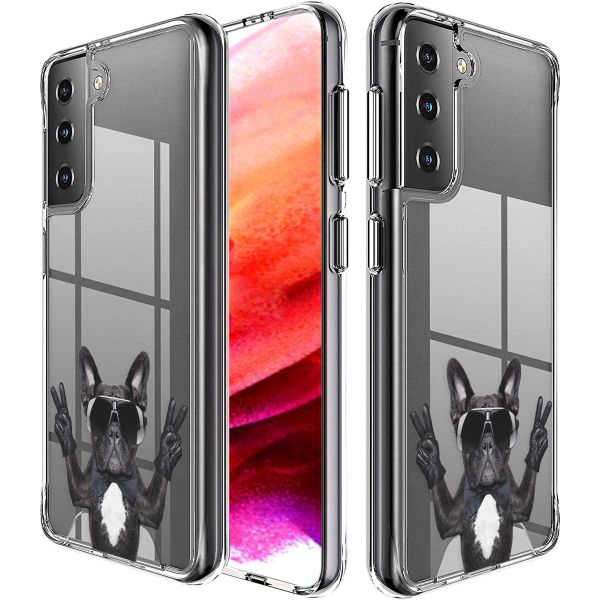 imoshion Design hoesje Samsung Galaxy S21 FE - Bulldog - Zwart