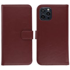 Selencia Echt Leren Bookcase Apple iPhone 12 (Pro) - Burgundy