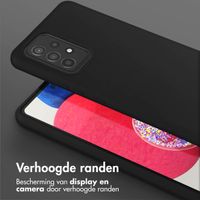 Selencia Siliconen hoesje met afneembaar koord Samsung Galaxy A53 - Zwart