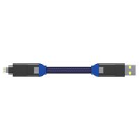 Rolling Square inCharge® X 6-in-1 sleutelhanger oplaadconnector - Sapphire Blue