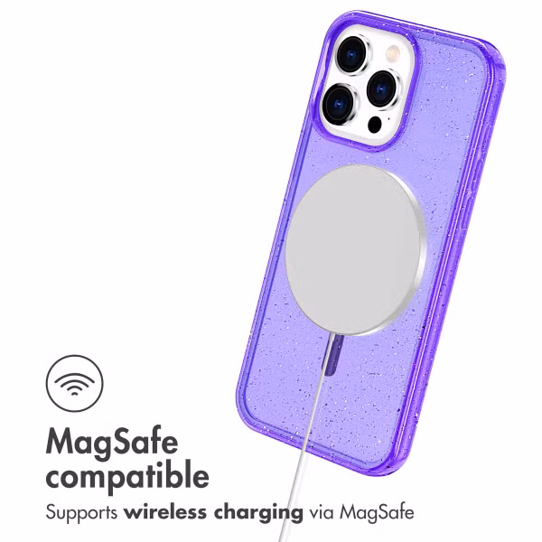 imoshion Sparkle Backcover met MagSafe Apple iPhone 15 Pro - Glitter Paars
