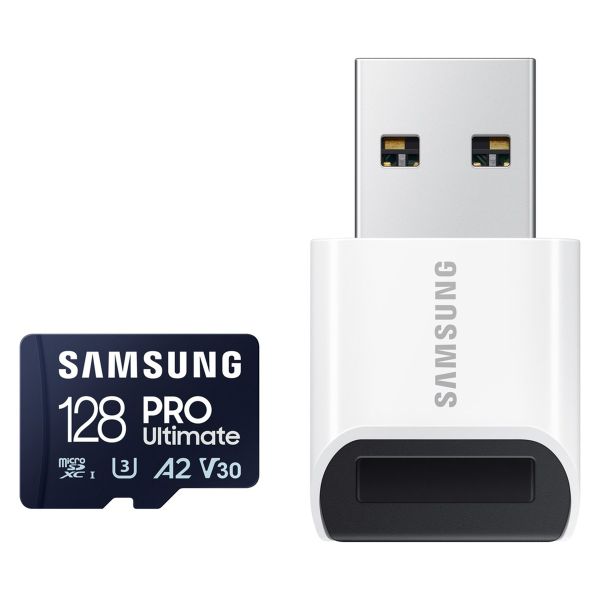 Samsung PRO Ultimate microSD - 128GB - inclusief kaartlezer - UHS-I/U3/Full HD/4K UHD