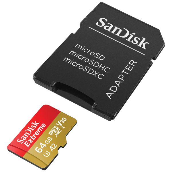 SanDisk microSD Extreme - 64GB - Inclusief RescuePro Deluxe - UHS-I/U3/Full HD/4K UHD