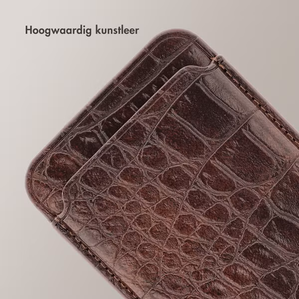 Selencia Croco Pashouder met MagSafe - Choco Brown