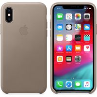 Apple Leather Backcover iPhone Xs - Taupe