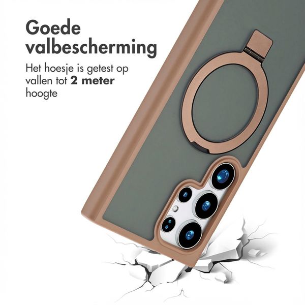 Accezz Ring Stand Backcover met MagSafe Samsung Galaxy S24 Ultra - Bruin