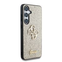 Guess 4G Metal Logo Glitter Backcover Samsung Galaxy S25 Plus - Goud