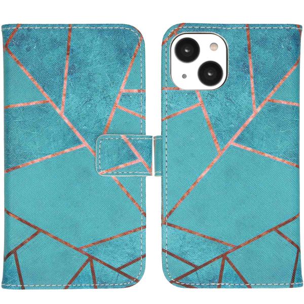 imoshion Design Softcase Bookcase iPhone 14 - Blue Graphic