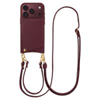 Selencia Nova Telefoonhoes met Koord en Pashouder Apple iPhone 18 Pro Max / 17 Pro Max - Bold Burgundy
