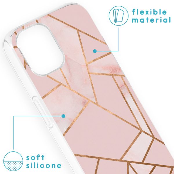 imoshion Design hoesje iPhone 13 - Grafisch Koper / Roze