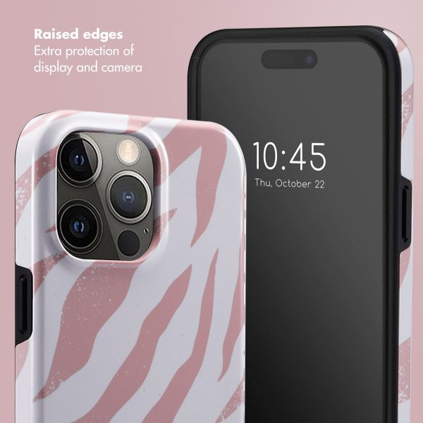 Selencia Vivid Back Cover Apple iPhone 15 Pro Max - Colourful Zebra Old Pink