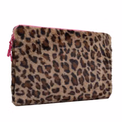 imoshion Fluffy Laptop hoes 13-14 inch - Laptopsleeve - Leopard Pink