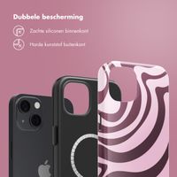 Selencia Vivid Backcover met MagSafe Apple iPhone 13 - Wavy Swirl Pink Plum