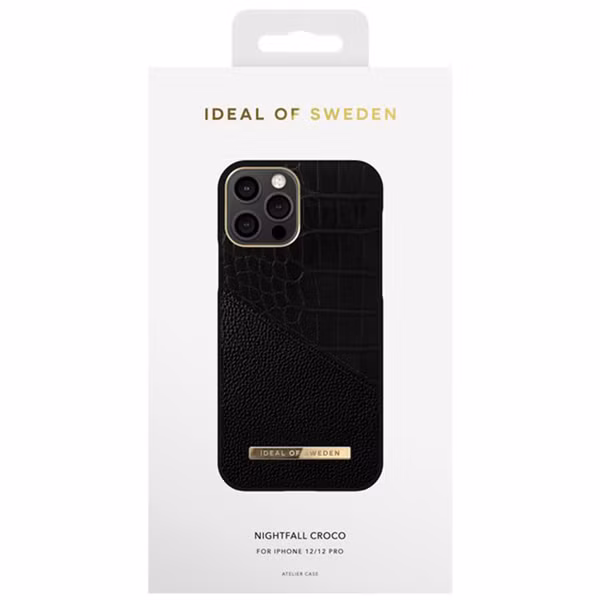 iDeal of Sweden Atelier Backcover Apple iPhone 12 (Pro) - Nightfall Croco