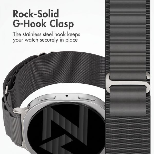 Accezz Nylon Alpine Band Samsung Galaxy Watch 9 (40/44mm) / Watch 8 (40/44mm) / Classic (46mm) - Dark Grey
