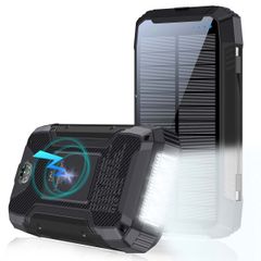 imoshion Solar Powerbank - Draadloze powerbank op zonne-energie - Quick Charge en Power Delivery - 30.000 mAh - Zwart