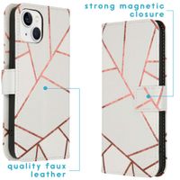 imoshion Design Softcase Bookcase iPhone 14 - White Graphic