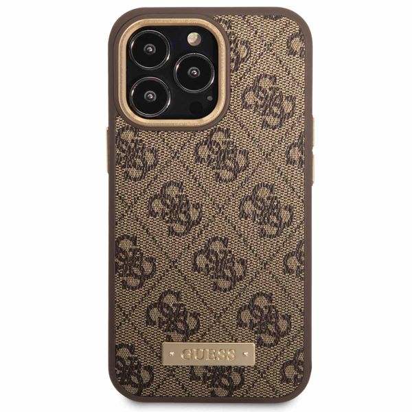 Guess 4G Logo Monogram Backcover MagSafe Apple iPhone 14 Pro - Bruin