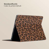 Selencia Sabi Bookcase met panterprint Samsung Galaxy Tab A9 Plus - Mocha Brown