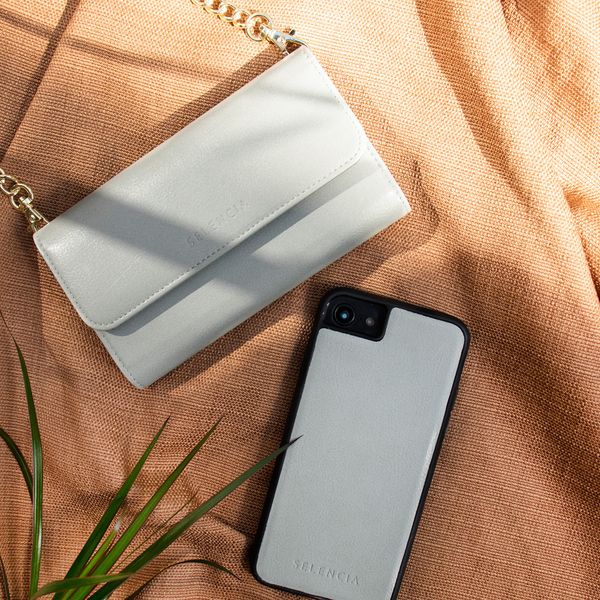 Selencia Eny Uitneembare Vegan Lederen Clutch Galaxy S10 - Grijs