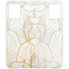 imoshion Design hoesje Motorola Moto G54 - Golden Leaves Transparant