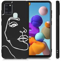 imoshion Design hoesje Samsung Galaxy A21s - Abstract Gezicht - Wit