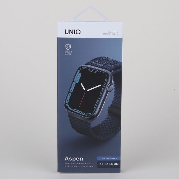 Uniq Aspen Braided bandje Apple Watch Series 1 t/m 10 / SE / Ultra (2) (44/45/46/49 mm) - Oxford Blue