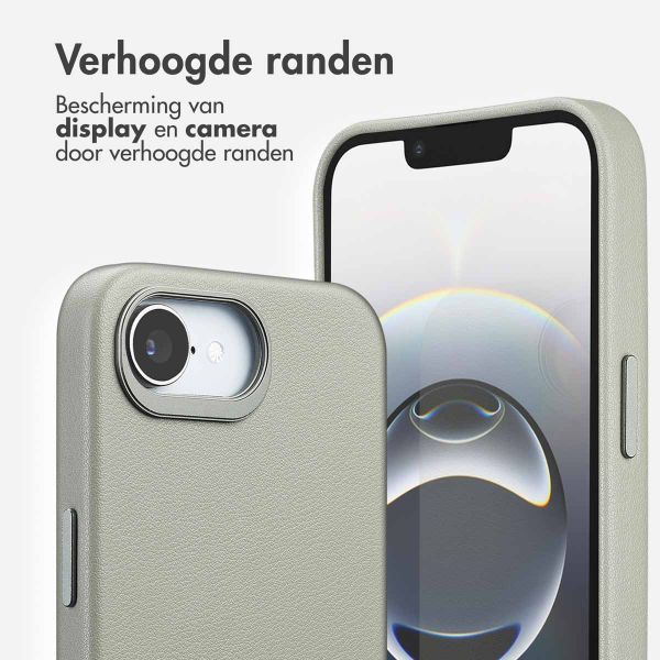 Accezz MagSafe Leather Backcover Apple iPhone 16e - Light Grey