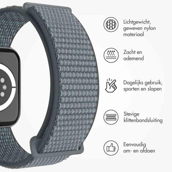 imoshion Nylon bandje Apple Watch Series 1 t/m 9 / SE (38/40/41 mm) | Series 10 / 11 (42 mm) - Ash Green