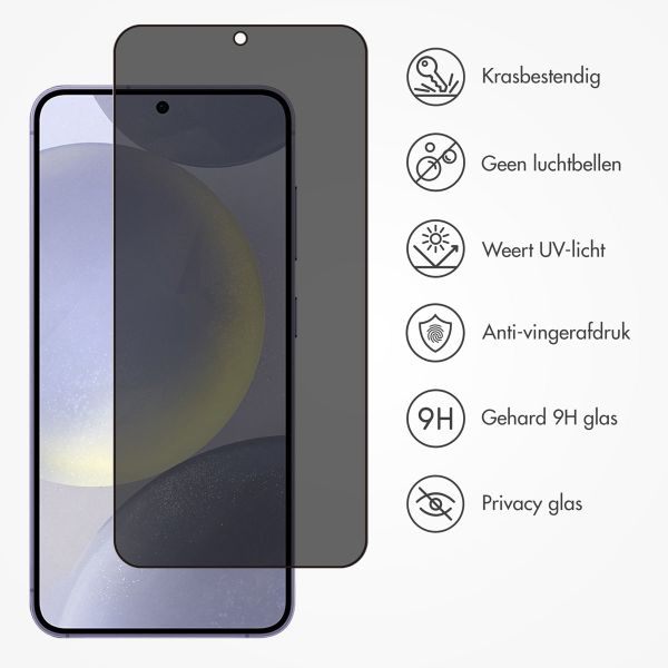 Accezz Gehard Glas Privacy Screenprotector Samsung Galaxy S24 Plus / S25 Plus - Transparant