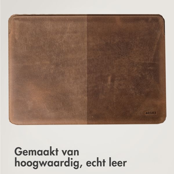Accezz Leather Laptop hoes Apple MacBook 14 inch - Laptopsleeve - Cognac
