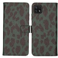 imoshion Design Softcase Bookcase Galaxy A22 (5G) - Green Leopard