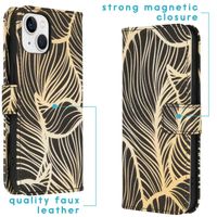 imoshion Design Softcase Bookcase iPhone 14 - Golden Leaves