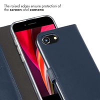 Selencia Genuine Leather Book Case Apple iPhone 17e / 16e - Blue