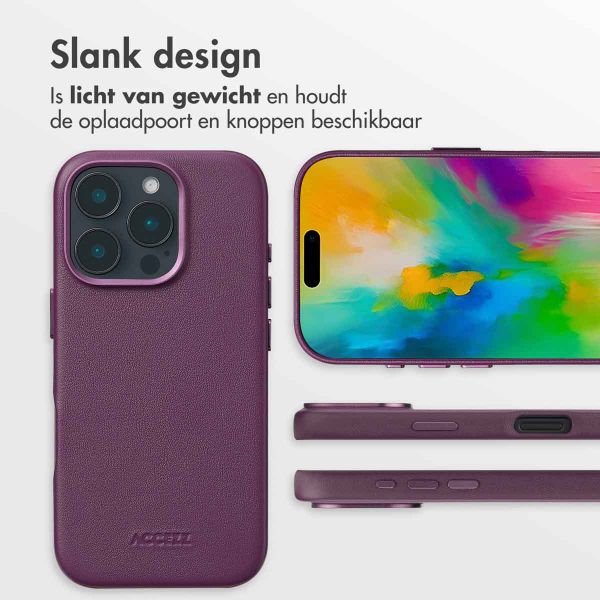 Accezz MagSafe Leather Backcover iPhone 16 Pro - Heath Purple