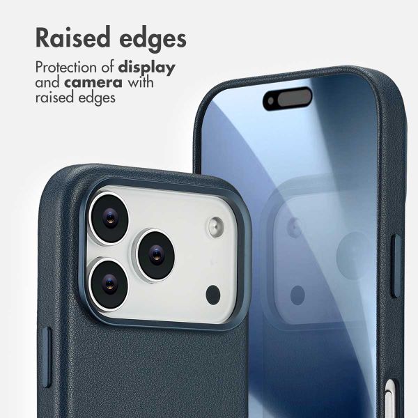 Accezz Leather Back Cover with MagSafe Apple iPhone 17 Pro - Nightfall Blue