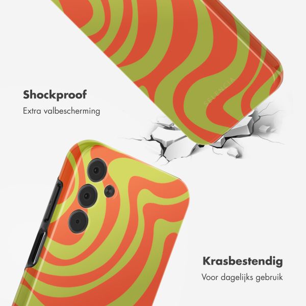 Selencia Vivid Backcover Samsung Galaxy A15 (5G) - Wavy Swirl Orange Fern