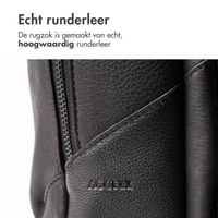Accezz Leather Laptop rugzak 16 inch - Zwart