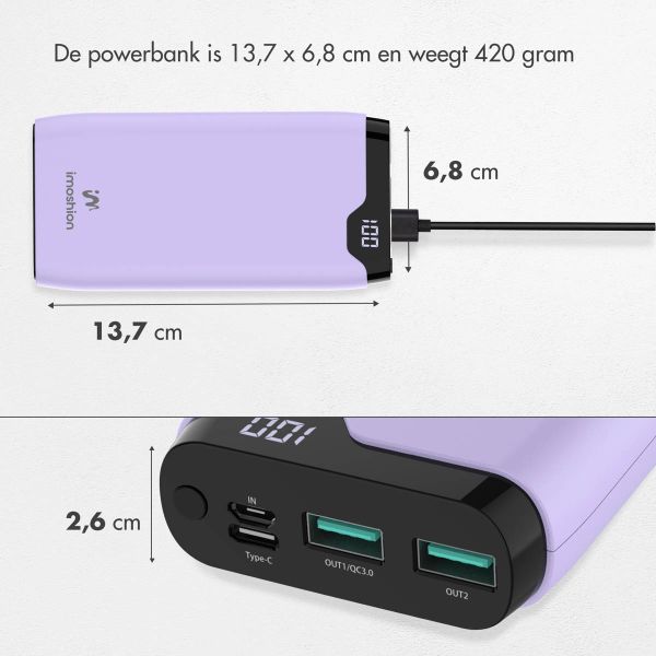 imoshion Powerbank - 20.000 mAh - Quick Charge en Power Delivery - Lila