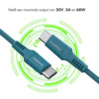 imoshion Braided USB-C naar USB-C kabel - 2 meter - Donkerblauw